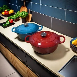 Enamel Dutch Oven Stockpot - Multifunctional Enamel Oval Pot for Broth, Stew, and Cooking - Compatible with Induction, Gas, and Electric Stovetops