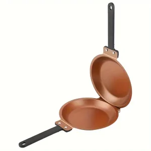 Gotham Steel Double-Sided Pancake & Omelette Pan, Non-Stick Copper Titanium Coated, Flip Breakfast Skillet, No Magnesium Rodu002FFlint - Stainless Steel Handle