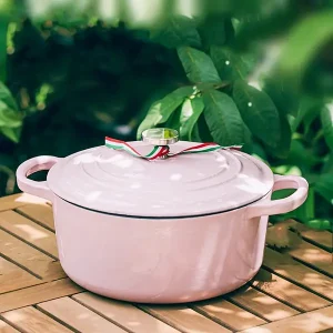 Cast Iron Enamel Pot - Versatile for Stew, Soup & Seafood Cooking, Compatible with Induction Stove